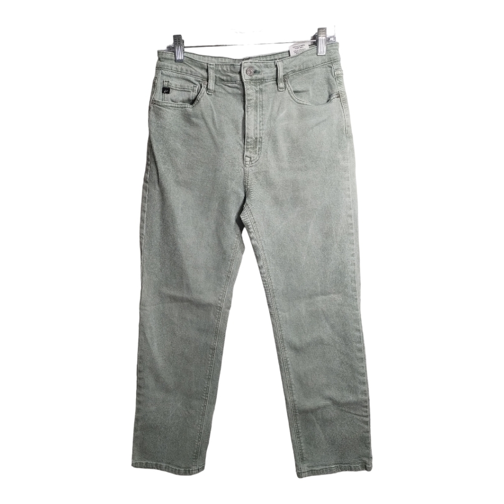 Kancan Straight Leg High Waist‎ Light Green Boho Casual Minimalist Jeans Sz 28/9